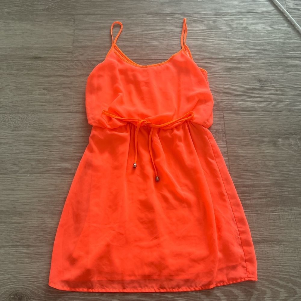 Vibrant Peachy/Orange Mini Dress